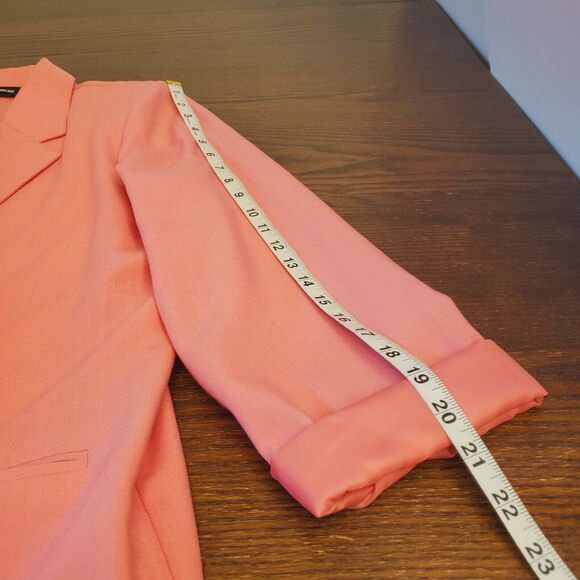 Vtg Sag Harbor Women's 14 Blazer Salmon Square Pockets Collar 1 Button Closure - Picture 5 of 16